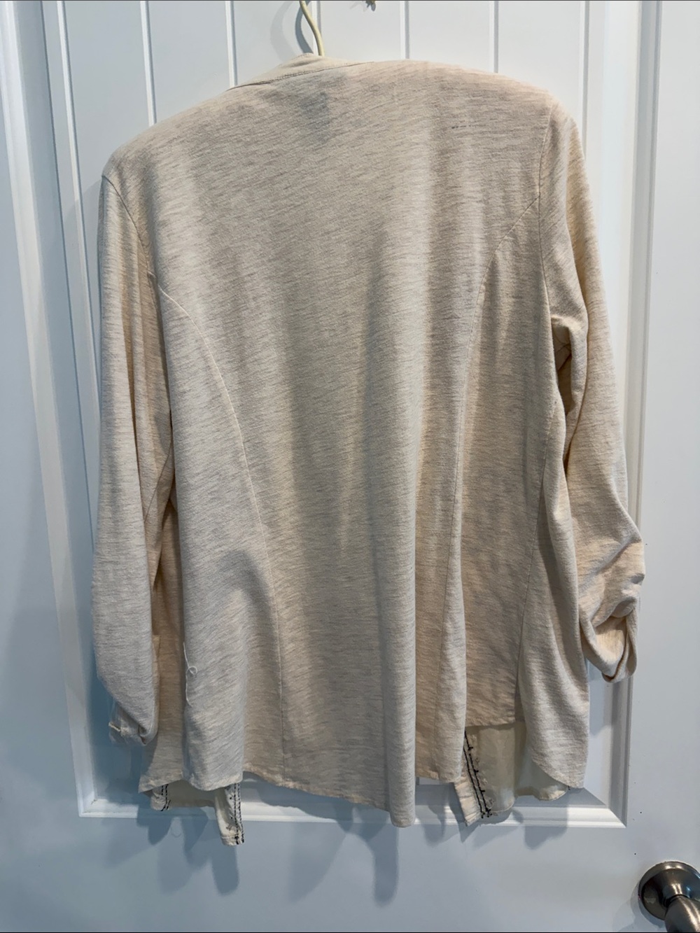 Style & Co. Cream Embroidered Open-Front Tunic - Picture 2 of 2